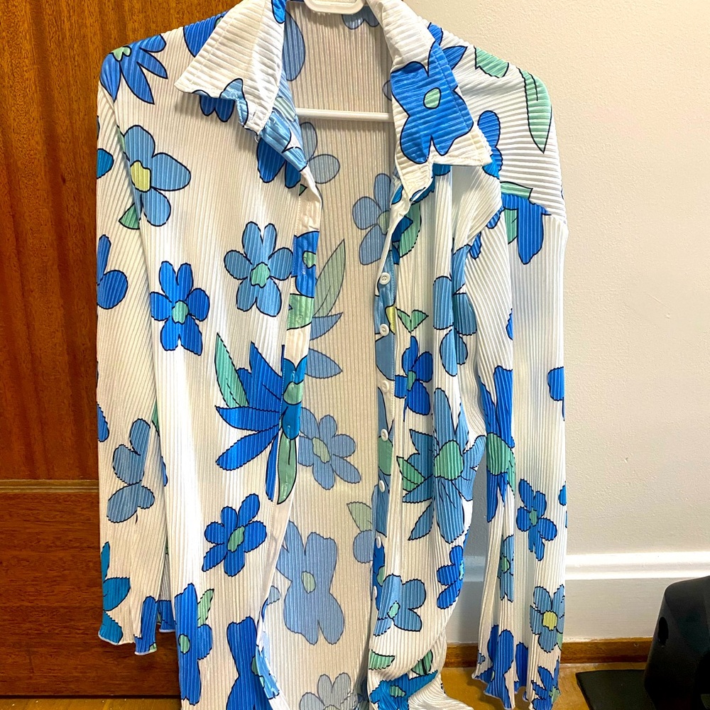 Floral button up dress